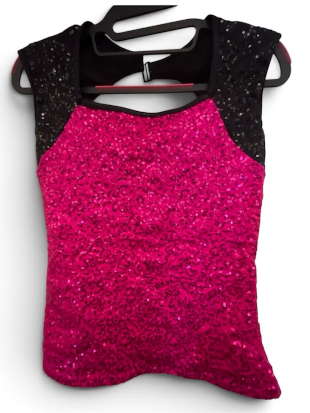 balera Hot Pink Sequin Camisole with Black Accents costume